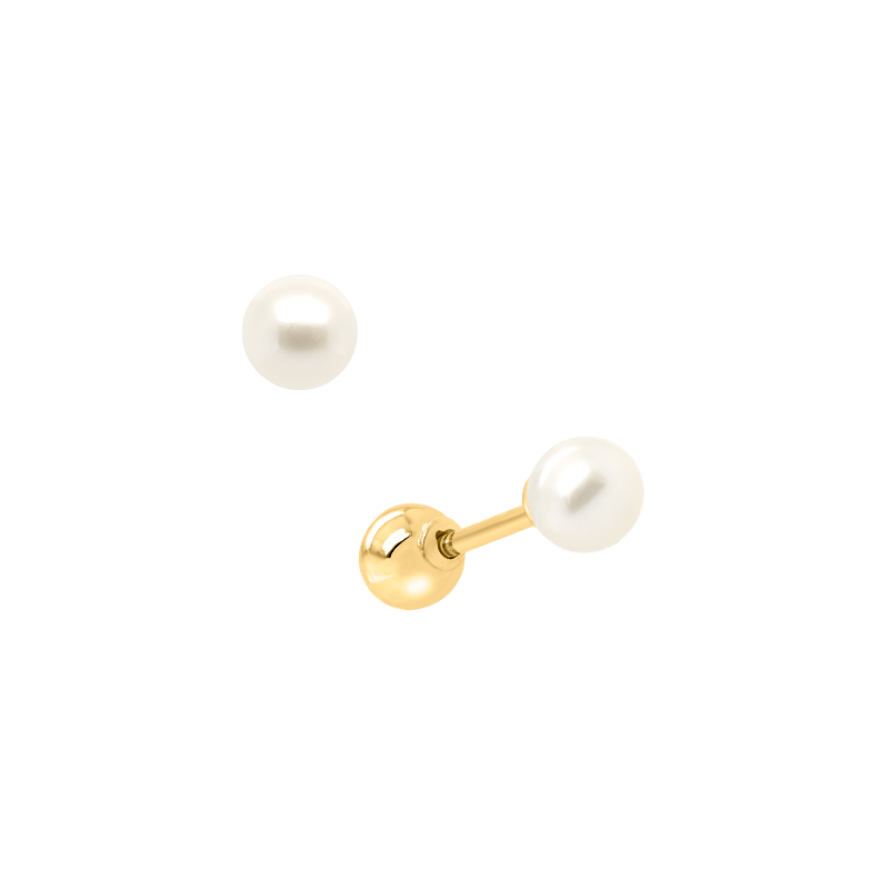 Papidú <p>  Baby Earring </p> <p> 18k Yellow gold and  pearl </p> <p> <FONT SIZE=2>  #3 CON PERLA </font> </p>
