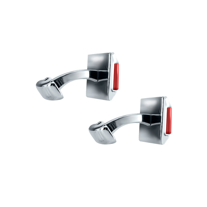 ALFRED DUNHILL  <p>  Cufflinks Facet square pinstripe </p> <p>  Sterling silver, white mother of pearl & red cornelian </p> <p> <FONT SIZE=2>   JLL8292H </font> </p>