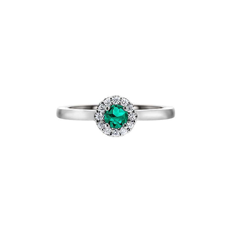 Giorgia Rose  <p> Engagement Ring </p> <p> 18k White gold and emerald </p> <p> <FONT SIZE=2>  Cgr001 </font> </p>