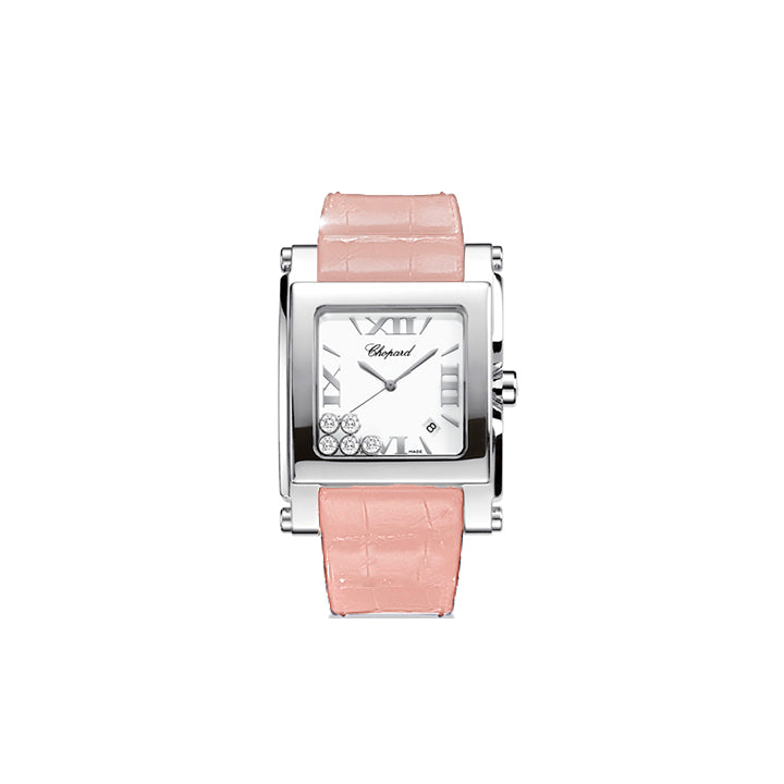 CHOPARD  <p> Watch Happy Sport Square </p> <p> Polished Steel and Diamond</p> <p> <FONT SIZE=2>  28/8447 </font> </p>