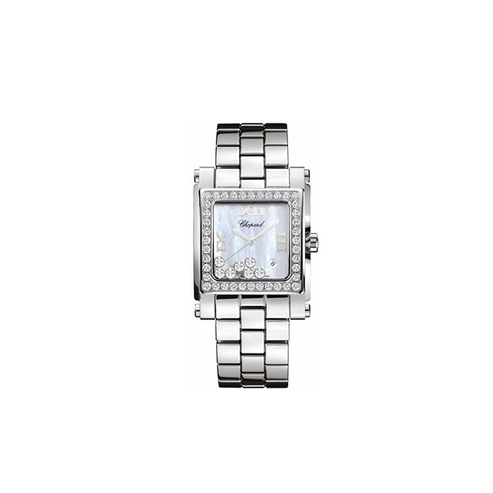 CHOPARD  <p> Watch Happy Sport Square </p> <p> Steel, white gold and diamond </p> <p> <FONT SIZE=2>  278505-2001 </font> </p>