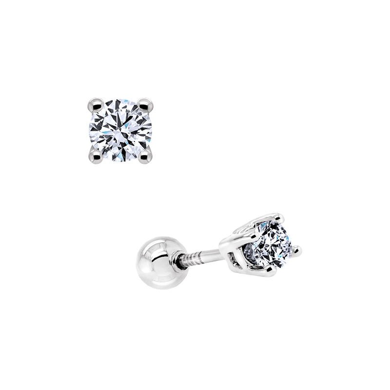 Papidú <p>  Baby Earring </p> <p> 18k White gold and diamond </p> <p> <FONT SIZE=2>  JBB-007 </font> </p>