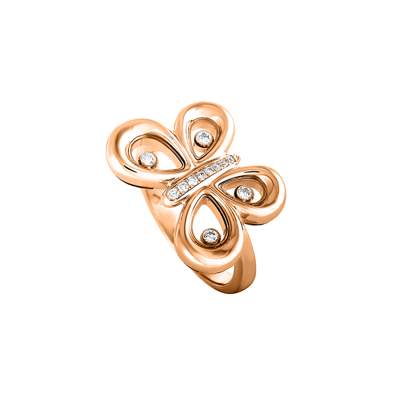 CHOPARD  <p> Ring  Happy Butterflies </p> <p> 18k Rose gold and diamond </p> <p> <FONT SIZE=2>  829511-5210 </font> </p>