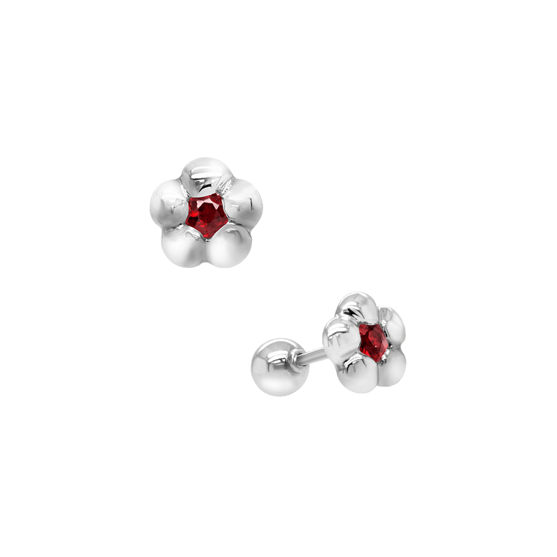 Papidú <p>  Baby Earring L </p> <p> 18k White gold and ruby </p> <p> <FONT SIZE=2> JBB-002-G </font> </p>