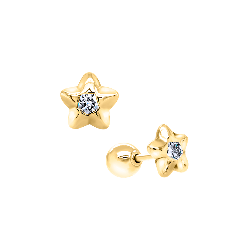 Papidú <p>  Baby Earring L</p> <p> 18k Yellow gold and diamond </p> <p> <FONT SIZE=2>  JBB-005-G </font> </p>