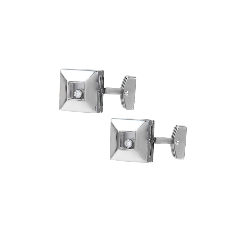 CHOPARD  <p> Cufflink  Happy Diamonds </p> <p> 18k White gold and diamond </p> <p> <FONT SIZE=2>  75 3025-20 </font> </p>