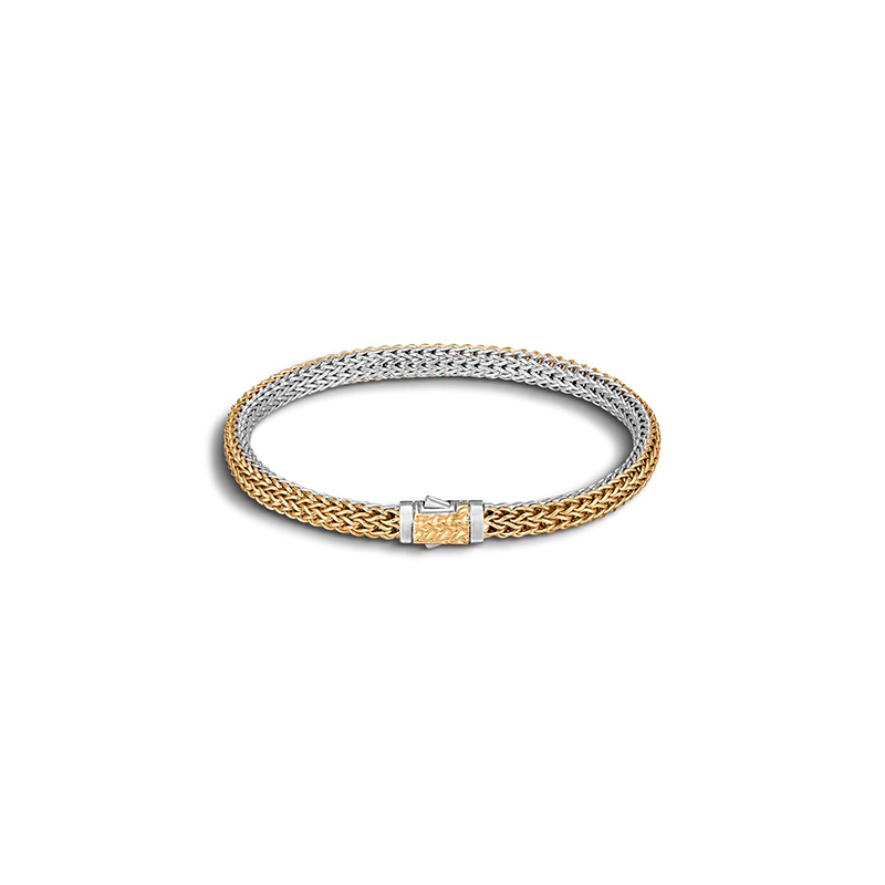 JOHN HARDY <p>  Bracelet Classic Chain M </p> <p> Silver 925 and 18k Yellow Gold  </p> <p> <FONT SIZE=2>  BZ96RVXM </font> </p>