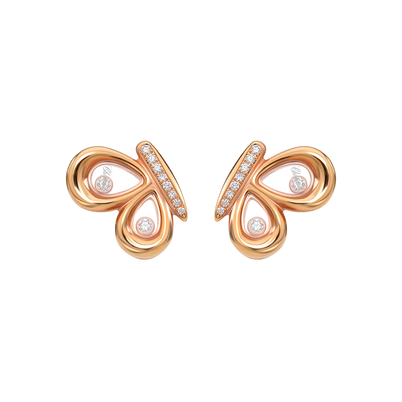 CHOPARD  <p> Earring  Happy Butterfly  </p> <p> 18k Rose gold and diamond </p> <p> <FONT SIZE=2>  849511-5201 </font> </p>