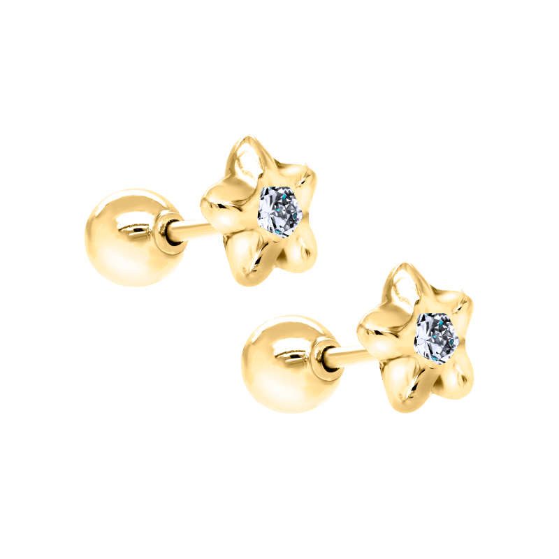 Papidú <p>  Baby Earring L</p> <p> 18k Yellow gold and diamond </p> <p> <FONT SIZE=2>  JBB-005-G </font> </p>