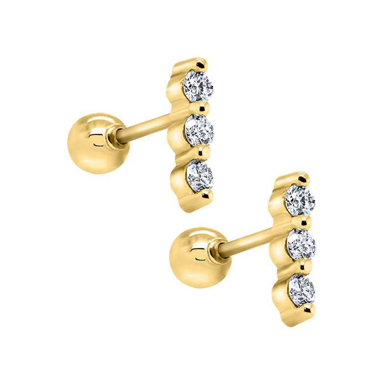 Papidú <p>  Baby Earring </p> <p> 18k Yellow gold and diamond </p> <p> <FONT SIZE=2>  JBB-009 </font> </p>
