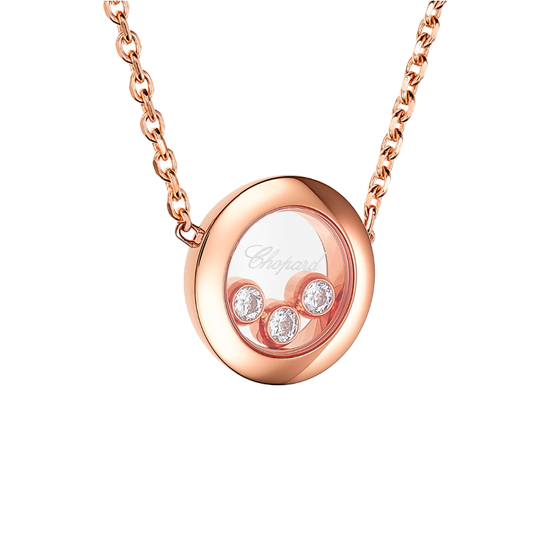 CHOPARD  <p>  Pendant Collier Happy Diamonds </p> <p> 18k Rose gold diamond </p> <p> <FONT SIZE=2>  81A018-5001 </font> </p>