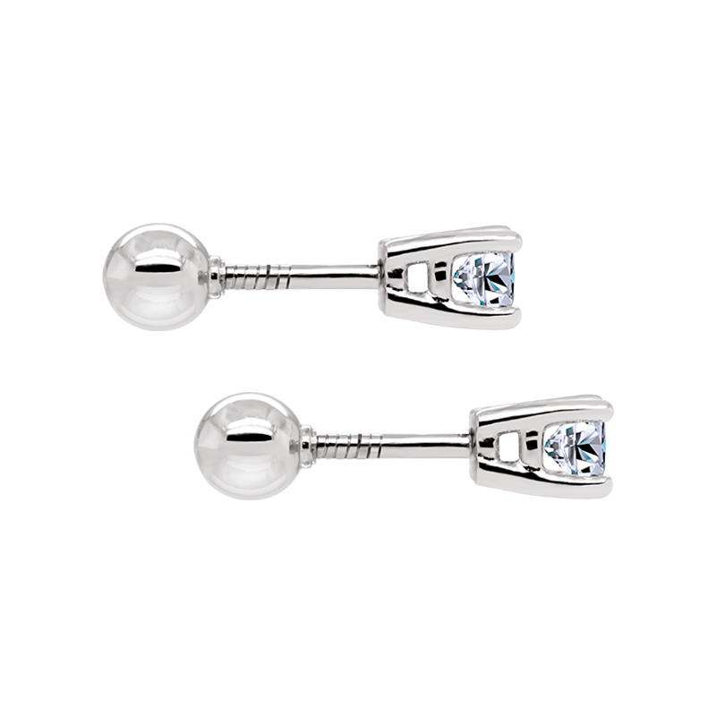 Papidú <p>  Baby Earring </p> <p> 18k White gold and diamond </p> <p> <FONT SIZE=2>  JBB-007 </font> </p>