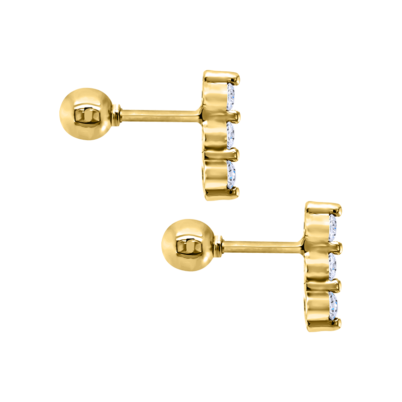 Papidú <p>  Baby Earring </p> <p> 18k Yellow gold and diamond </p> <p> <FONT SIZE=2>  JBB-009 </font> </p>