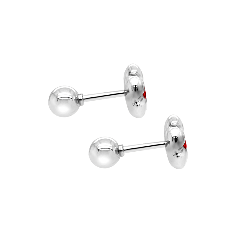 Papidú <p>  Baby Earring L </p> <p> 18k White gold and ruby </p> <p> <FONT SIZE=2> JBB-002-G </font> </p>