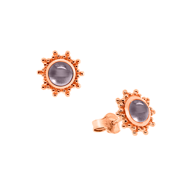 Papidú <p>  Earring </p> <p> 18k Rose gold and iolita </p> <p> <FONT SIZE=2> ARE-025 </font> </p>
