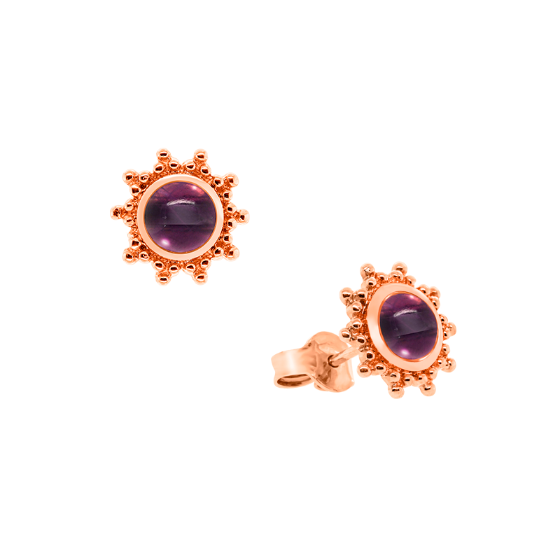 Papidú <p>  Earring </p> <p> 18k Rose gold and amethyst </p> <p> <FONT SIZE=2> ARE-025 </font> </p>