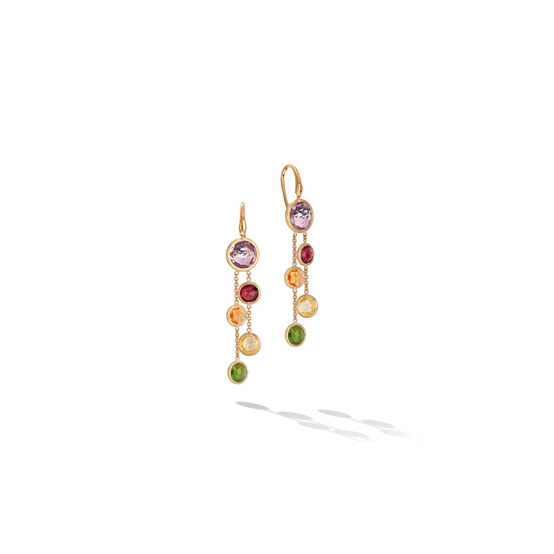 MARCO BICEGO <p> Earring Jaipur Color </p> <p> 18k Yellow gold and mixgemstone </p> <p> <FONT SIZE=2>  OB1290 </font> </p>